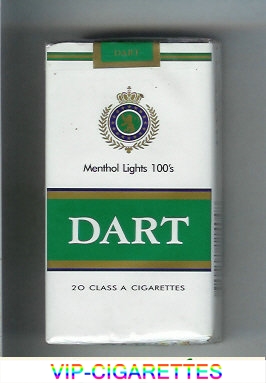 Dart Menthol Lights 100s cigarettes soft box