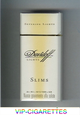 Davidoff Lights Superior Lights Slims 100s cigarettes hard box