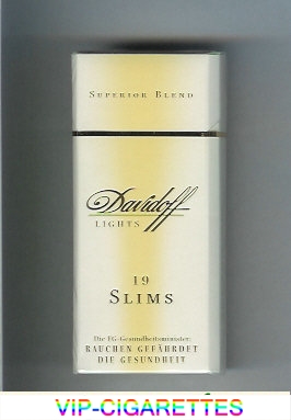 Davidoff Lights Superior Blend 19 Slims 100s cigarettes hard box