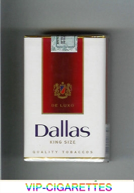 Dallas De Luxo Quality Tobaccos white and red cigarettes soft box