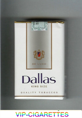 Dallas De Luxo Quality Tobaccos white and grey cigarettes soft box