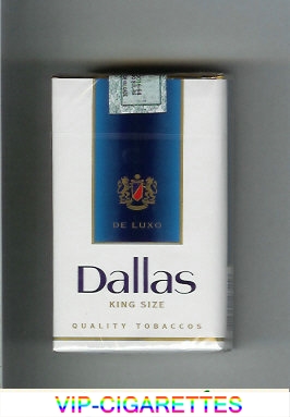 Dallas De Luxo Quality Tobaccos white and blue cigarettes soft box