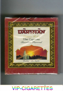 Darshan Classic Bidis Chocolate Flavored cigarettes wide flat hard box