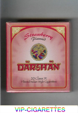 Darshan Strawberry Flavored cigarettes wide flat hard box