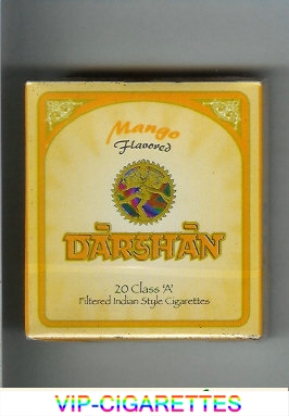 Darshan Mango Flavored cigarettes wide flat hard box