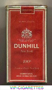 Dunhill New York 100s cigarettes soft box