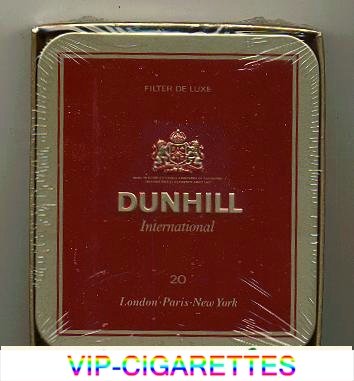 Dunhill International Filter De Luxe 20 100s cigarettes Metal box