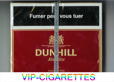 Dunhill King Size 25 cigarettes wide flat hard box