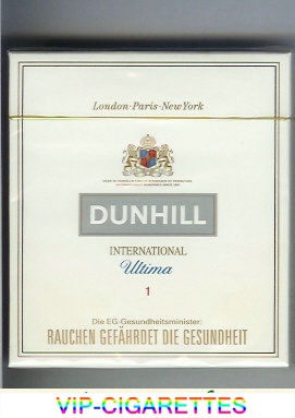 Dunhill International Ultima 1 100s cigarettes wide flat hard box