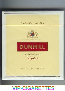 Dunhill International Lights 100s cigarettes wide flat hard box