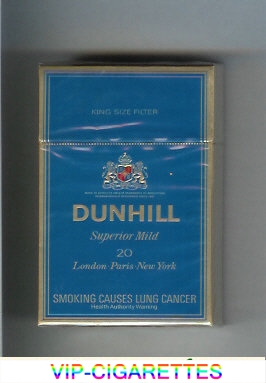 Dunhill Superior Mild 20 blue cigarettes hard box