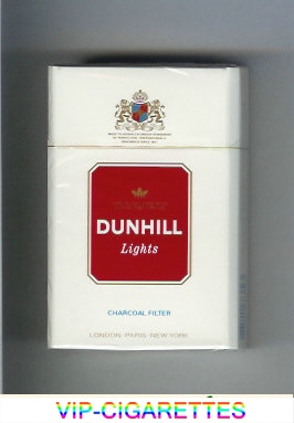 Dunhill Lights Charcoal Filter white and red cigarettes hard box