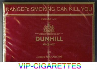 Dunhill Filter De Luxe King Size 30 cigarettes wide flat hard box