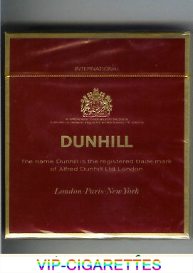 Dunhill International 100s cigarettes wide flat hard box