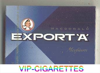 Export 'A' Macdonald Medium 25s cigarettes wide flat hard box