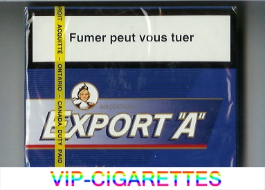 Export 'A' Macdonald 25s cigarettes Medium blue wide flat hard box