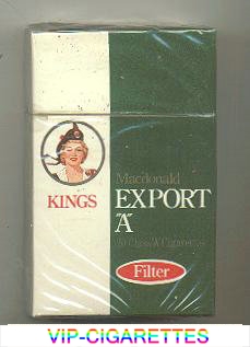 Export 'A' Macdonald Kings Filter cigarettes wide flat hard box