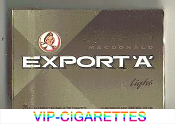 Export 'A' Macdonald 25s cigarettes Light wide flat hard box
