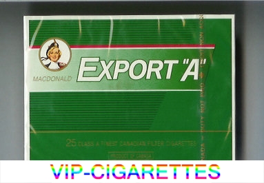 Export 'A' Macdonald 25s cigarettes green wide flat hard box