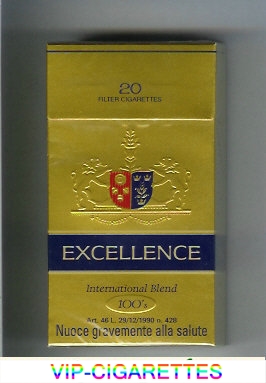 Excellence International Blend 100s cigarettes hard box