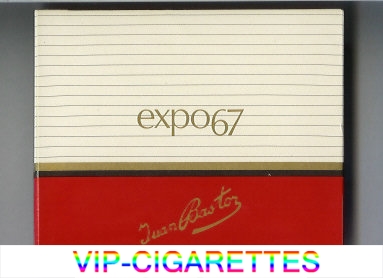 Expo 67 25s cigarettes wide flat hard box