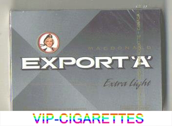 Export 'A' Macdonald Extra Light 25s cigarettes wide flat hard box