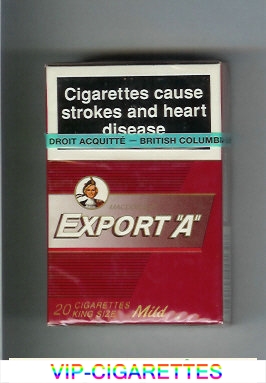 Export 'A' Macdonald Mild red cigarettes hard box