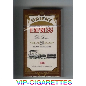 Express Orient De Luxe 100s cigarettes pink and brown hard box