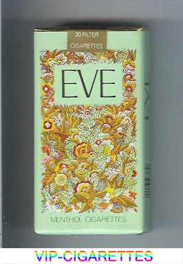 EVE Menthol 100s cigarettes green and red flowers soft box