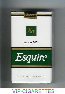 Esquire Menthol 100s cigarettes soft box