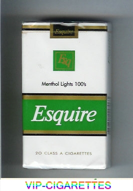 Esquire Menthol Lights 100s cigarettes soft box