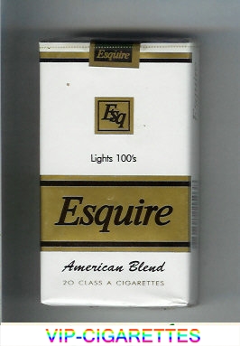 Esquire Lights 100s cigarettes American Blend white and gold soft box