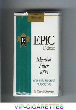 Epic Deluxe Menthol Filter 100s white cigarettes soft box