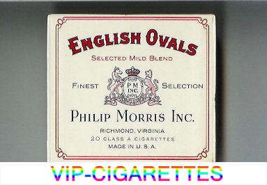 English Ovals Selected Mild Blend cigarettes wide flat hard box