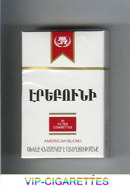 Erebuni American Blend white and red cigarettes hard box