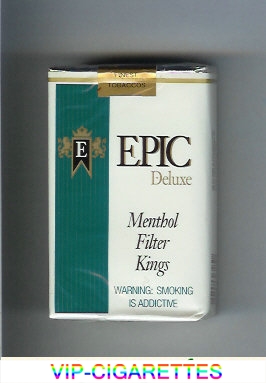 Epic Deluxe Menthol Filter Kings white cigarettes soft box