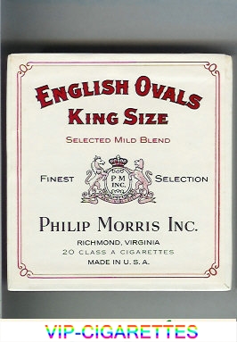 English Ovals King Size Selected Mild Blend cigarettes wide flat hard box