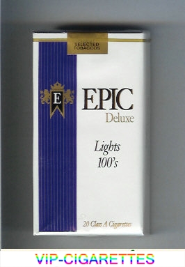 Epic Deluxe Lights 100s white cigarettes soft box