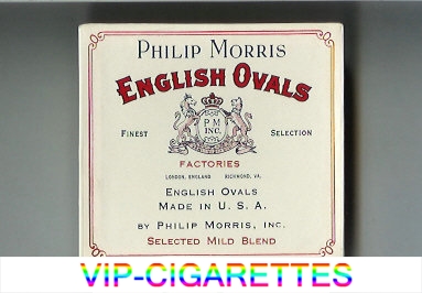 English Ovals Philip Morris cigarettes wide flat hard box