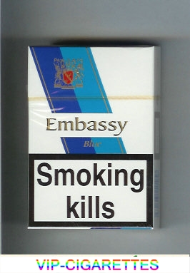 Embassy Blue cigarettes hard box