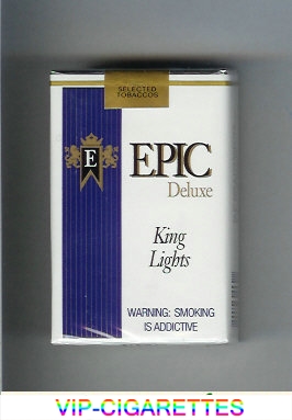 Epic Deluxe King Lights white cigarettes soft box