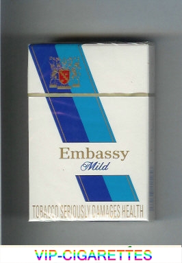 Embassy Mild on white cigarettes hard box