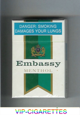 Embassy Menthol Filter cigarettes hard box