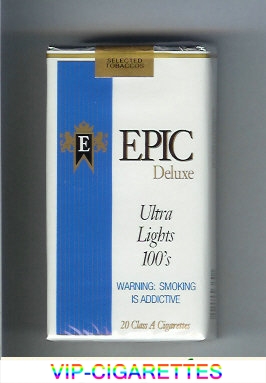 Epic Deluxe Ultra Lights 100s white cigarettes soft box