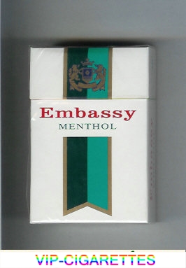 Embassy Menthol cigarettes hard box