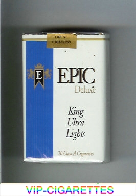 Epic Deluxe King Ultra Lights white cigarettes soft box