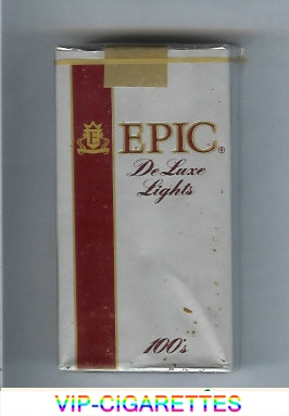 Epic De Luxe Lights silver 100s cigarettes soft box