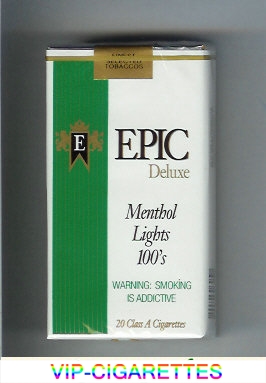 Epic Deluxe Menthol Lights 100s white cigarettes soft box