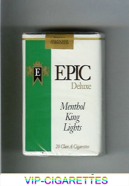 Epic Deluxe Menthol King Lights white cigarettes soft box