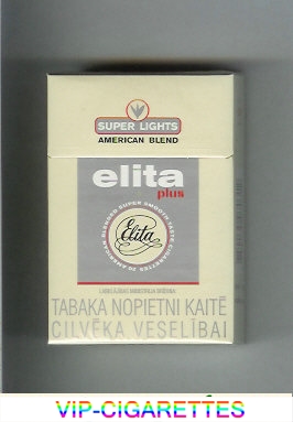 Elita Plus Super Lights American Blend cigarettes hard box